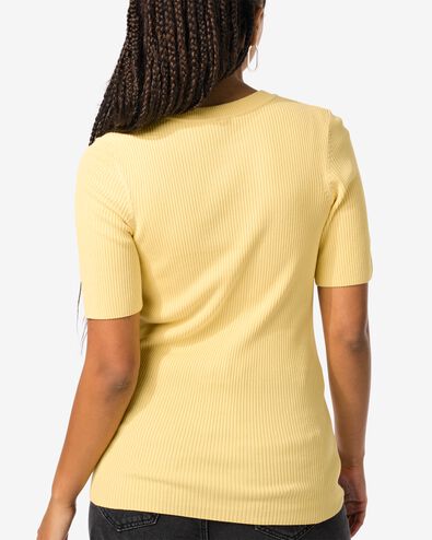 Damen-Pullover Louisa, gerippt gelb gelb - 36257550YELLOW - HEMA