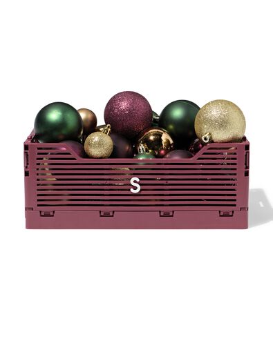 klapkrat letterbord recycled bordeauxrood S  20 x 30 x 11,5 - 39811084 - HEMA