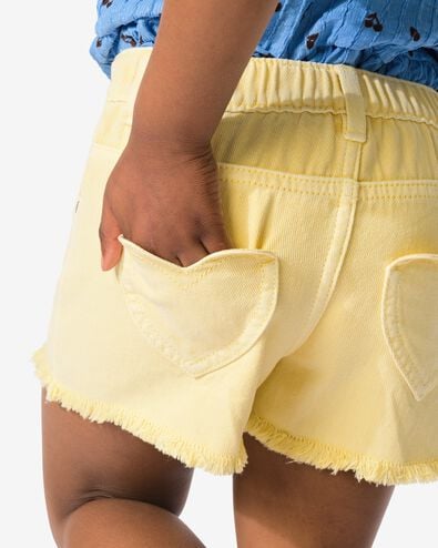 short enfant petits c&oelig;urs  jaune p&acirc;le jaune p&acirc;le - 30843721LIGHTYELLOW - HEMA