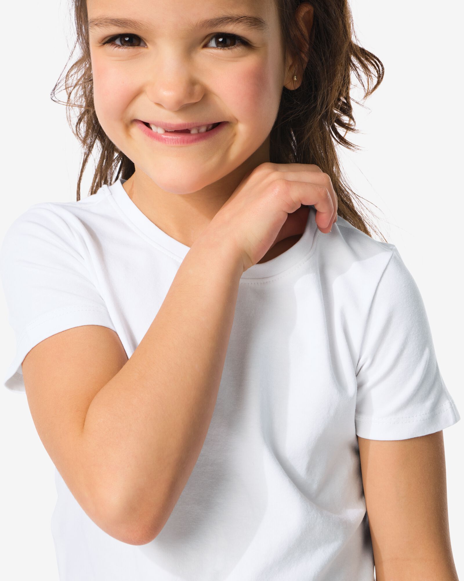 kinder t-shirts biologisch katoen - 2 stuks wit wit - 30835729WHITE - HEMA