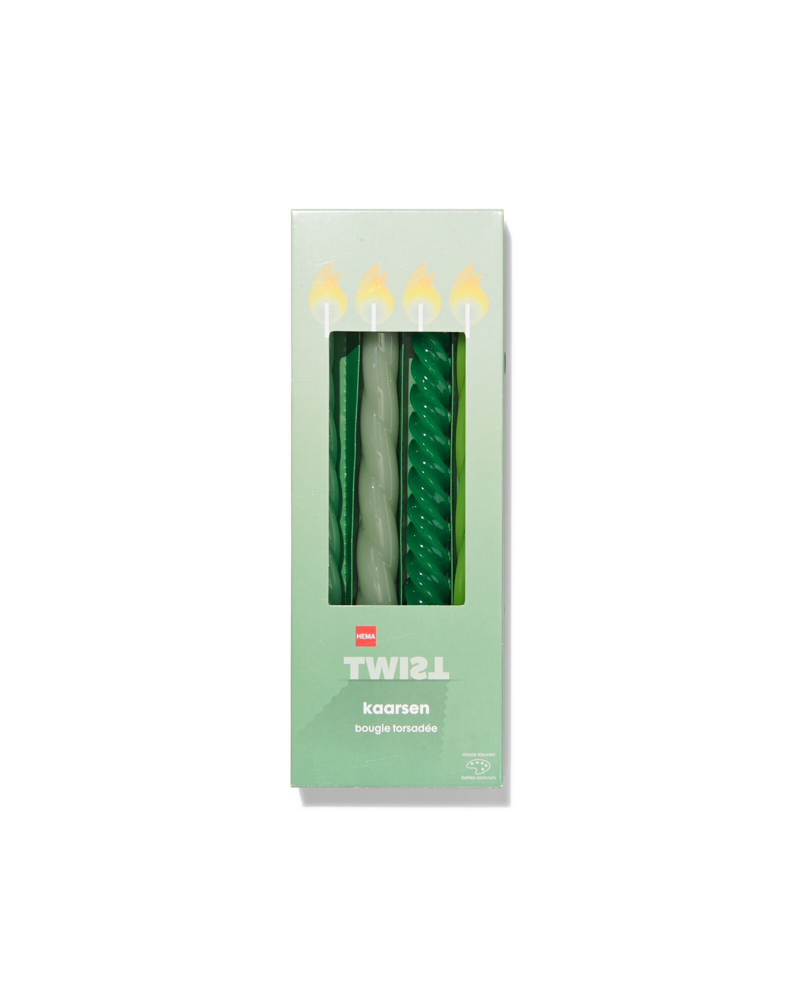 4 bougies torsad&eacute;es &Oslash;2x25 vert - 13506028 - HEMA
