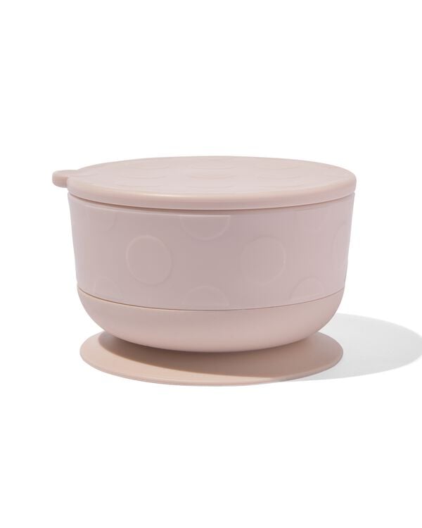 bol avec ventouse amovible et couvercle beige - 33502953 - HEMA