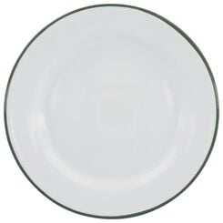 assiette émaillée blanc et vert Ø22cm - 41820167 - HEMA