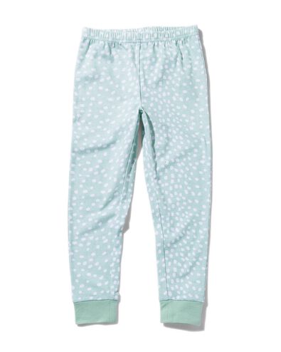 kinder pyjama fleece/katoen luiaard lichtgroen 110/116 - 23050064 - HEMA
