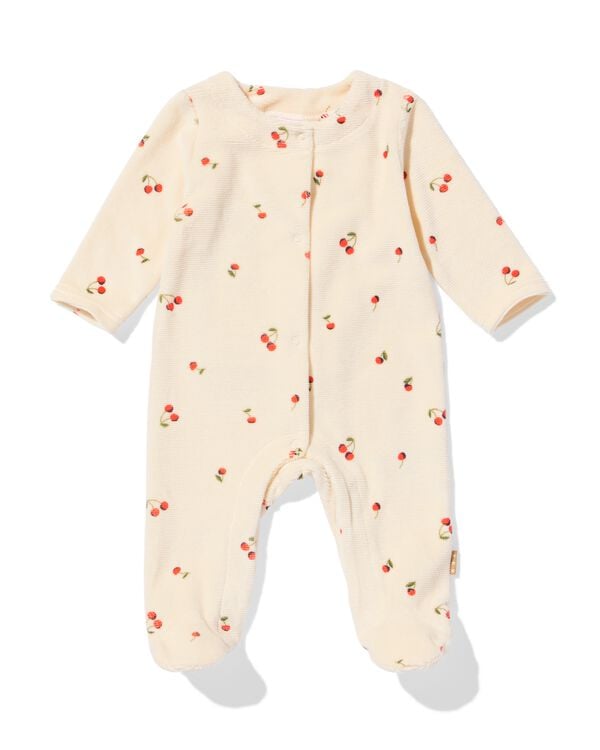newborn boxpakje velours rib kersen ecru ecru - 33443320ECRU - HEMA