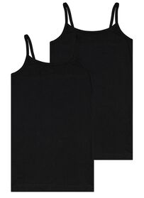 2 Kinder-Hemden, Baumwollstretch schwarz schwarz - 1000028423 - HEMA