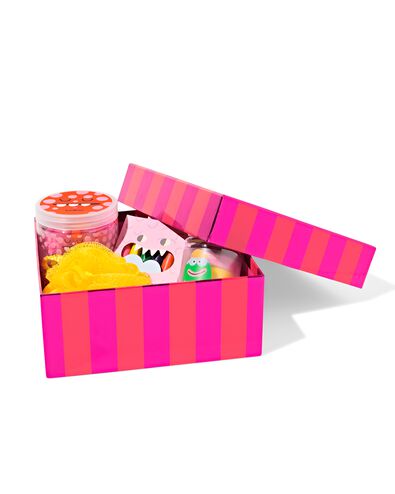 bo&icirc;te cadeau 22x22x9cm rayures rose-rouge - 14700560 - HEMA