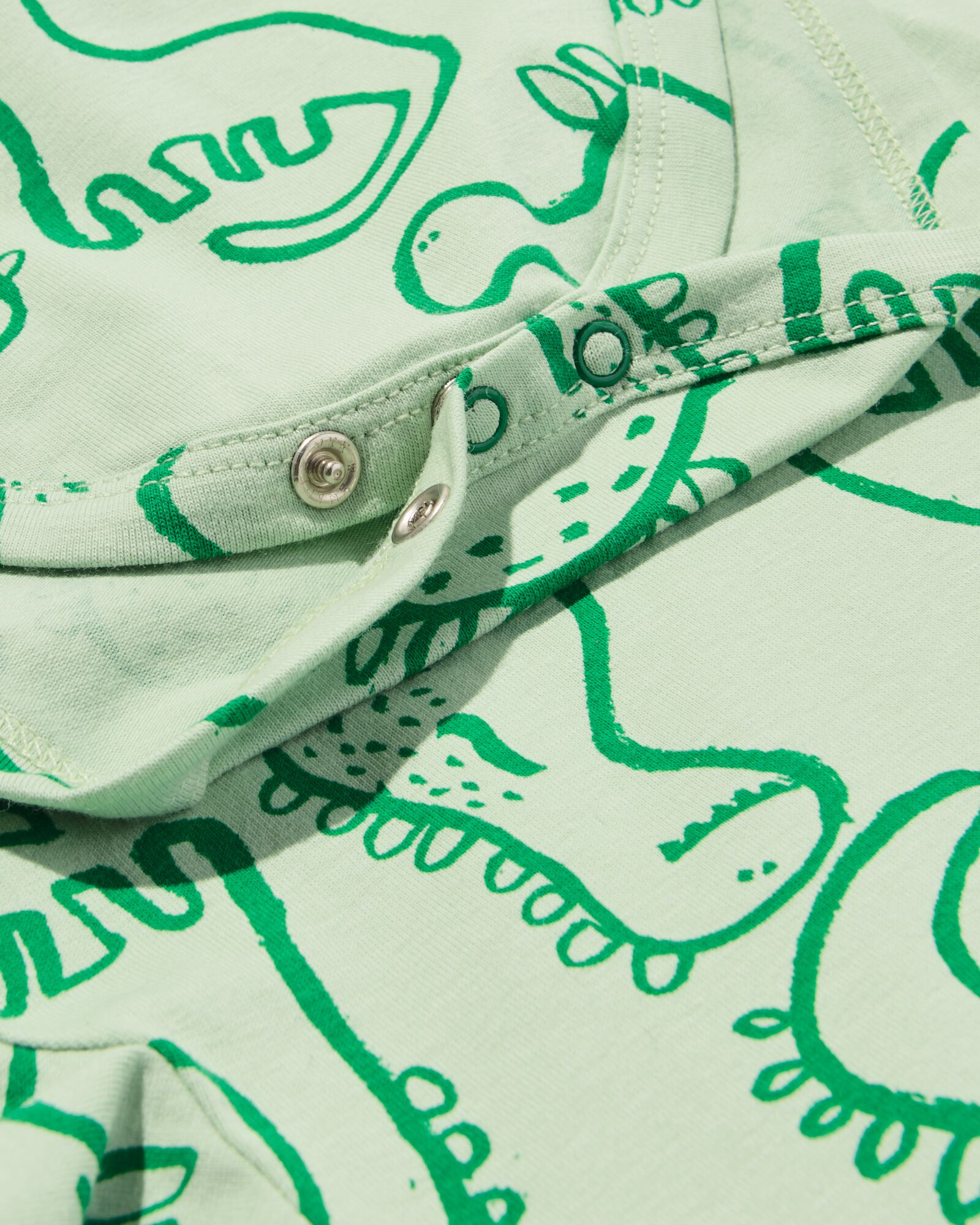 body katoen met stretch dino groen - 33387240GREEN - HEMA