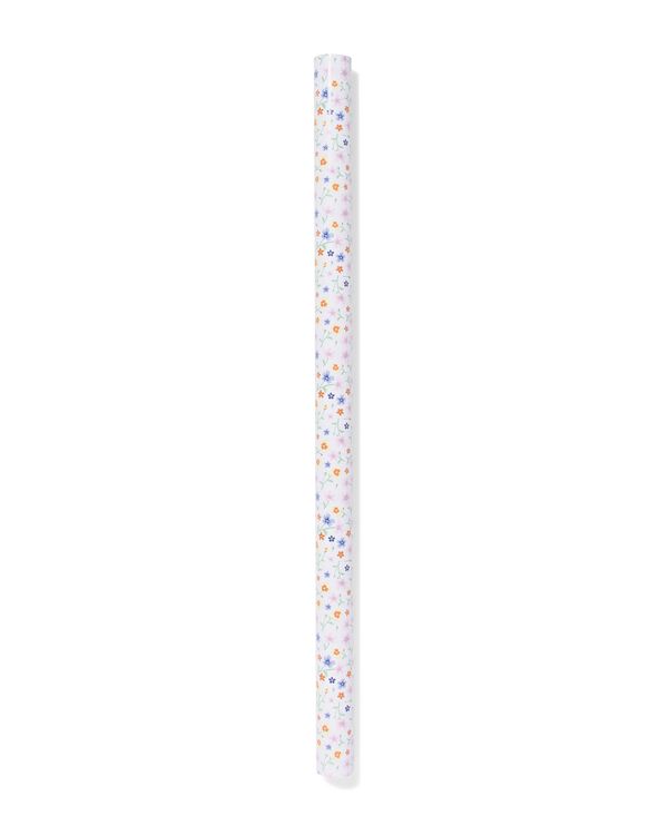 papier cadeau 70 x 200 cm extra r&eacute;sistant fleurs - 14710273 - HEMA