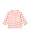 t-shirt bébé nouveau-né côtelé rayures rose pâle 56 - 33496212 - HEMA