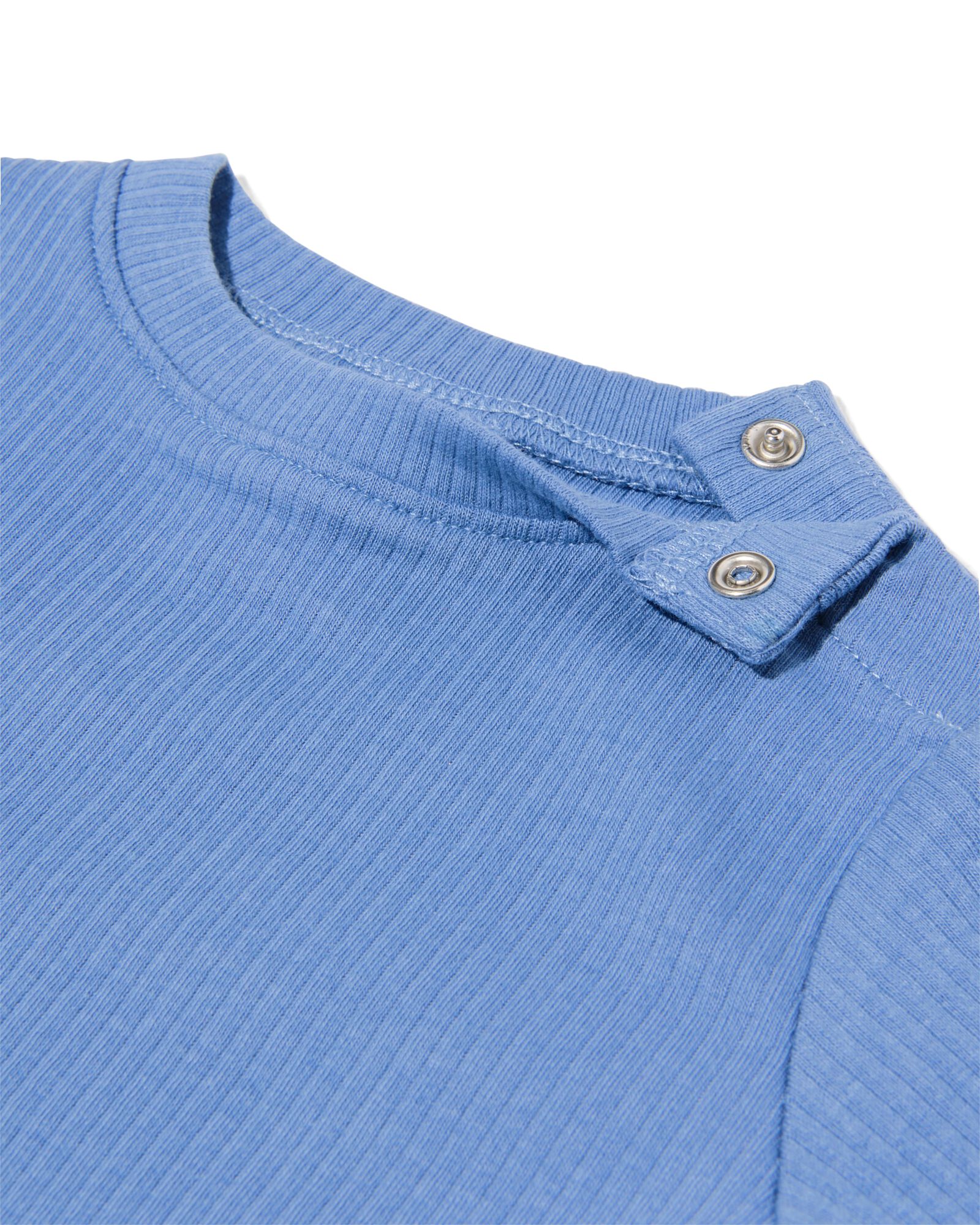 baby T-shirt rib jersey - 2 stuks blauw blauw - 33178970BLUE - HEMA