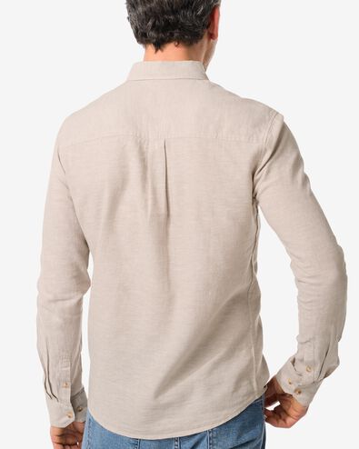 chemise homme avec lin beige XXL - 2112434 - HEMA