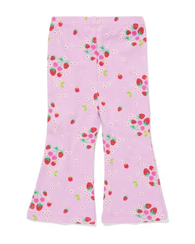 babylegging flared fit rib bloemen paars paars - 33073270PURPLE - HEMA