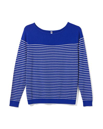 Damen-Pullover Olga, Streifen blau L - 36352253 - HEMA