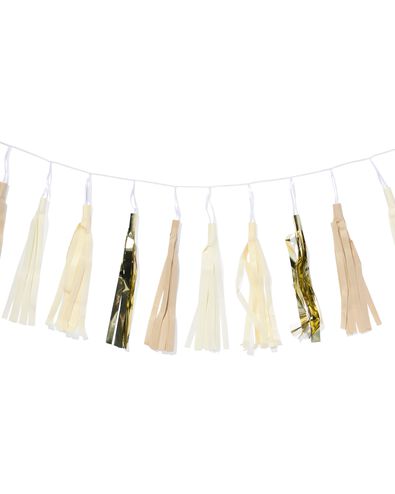 Slinger met kwastjes wit goud  3m - 14250262 - HEMA