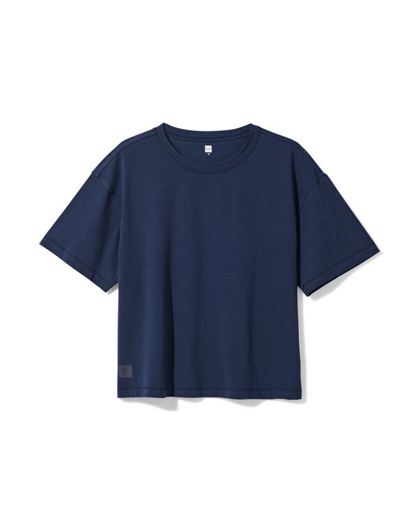 dames T-shirt oversized fit donkerblauw donkerblauw - 36000394DARKBLUE - HEMA