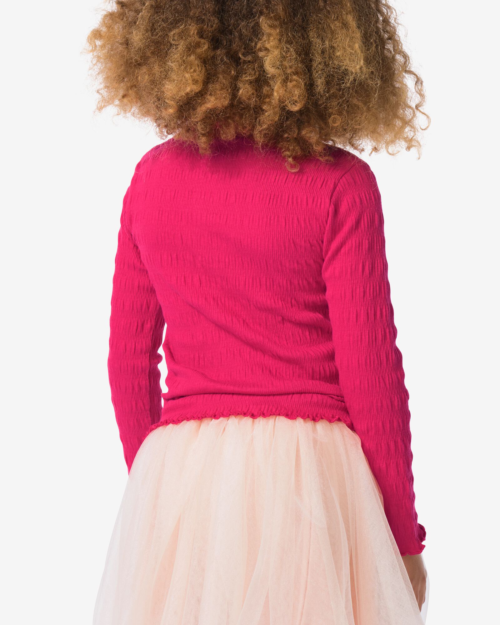 kinder T-shirt structuur fuchsia fuchsia - 30842756FUCHSIA - HEMA