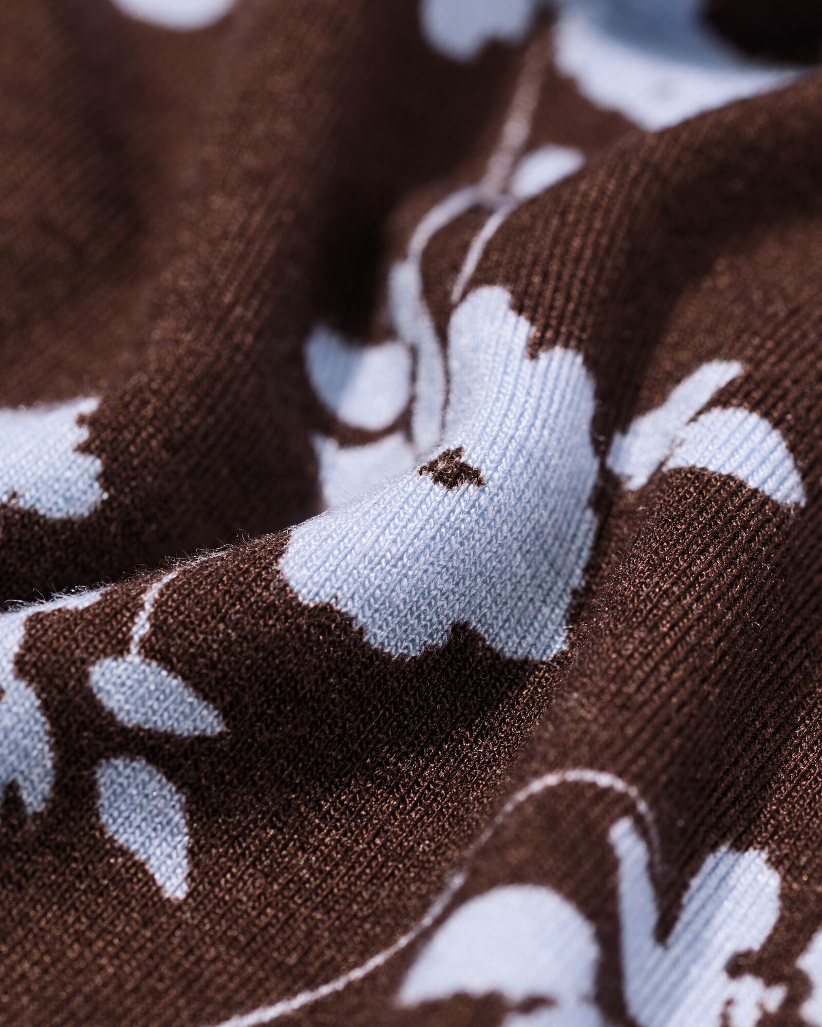 dames T-shirt Amelie jersey bloemen donkerbruin donkerbruin - 36304150DARKBROWN - HEMA