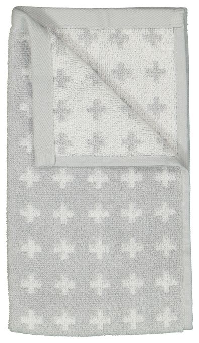 petite serviette - qualité épaisse - 30x55 - gris clair à croix blanches gris clair petite serviette - 5220040 - HEMA