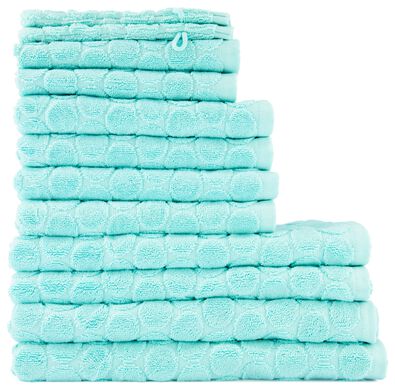 serviettes de bain - qualité épaisse - à pois mintgroen - 1000015153 - HEMA