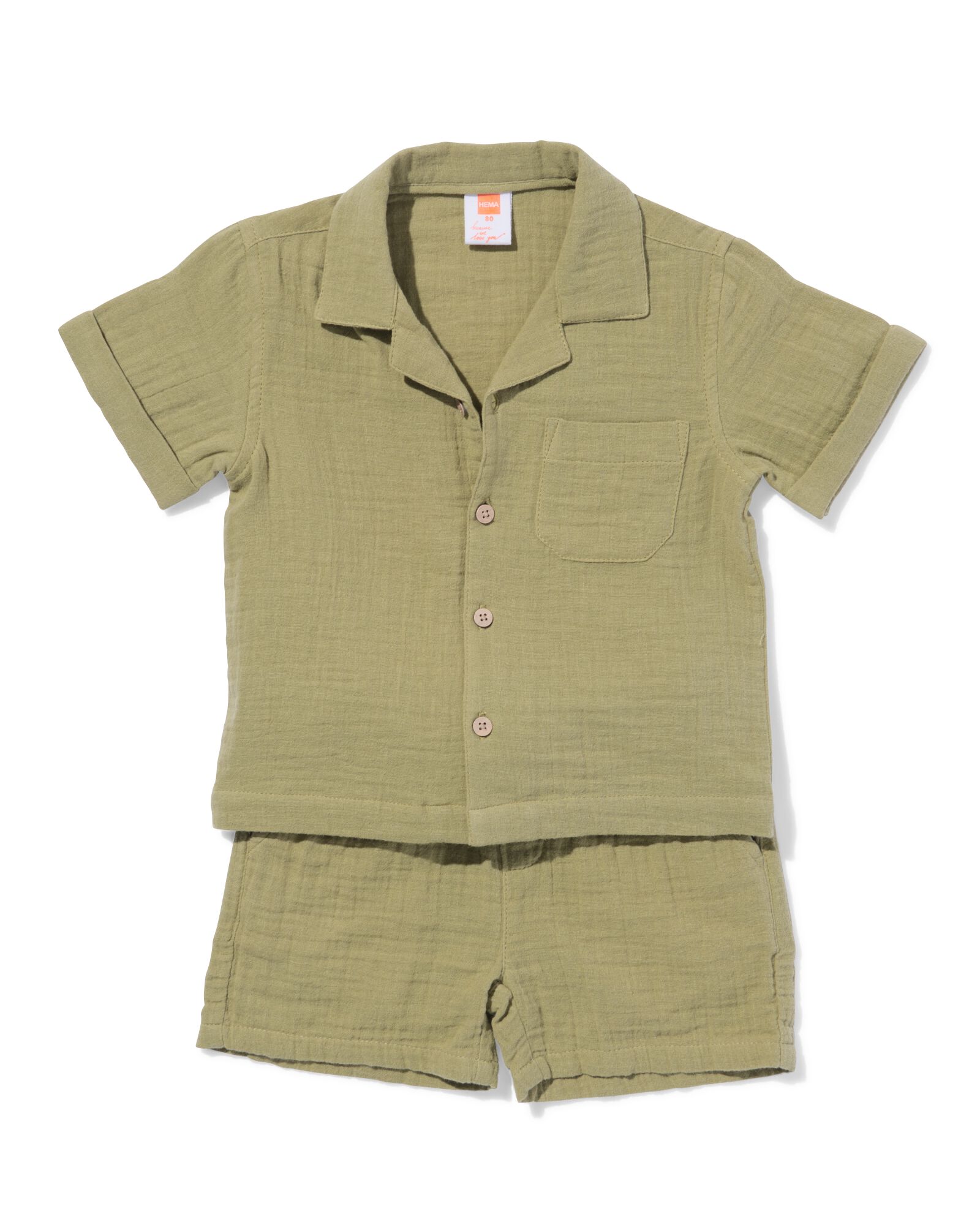 ensemble de v&ecirc;tements b&eacute;b&eacute; coupe confortable mousseline vert vert - 33186570GREEN - HEMA