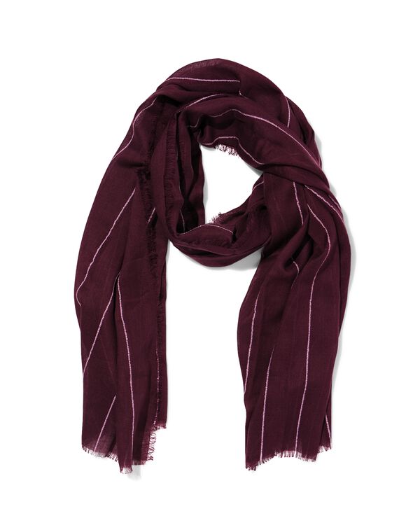 damessjaal 80x185cm acryl strepen donkerrood-roze - 1760186 - HEMA
