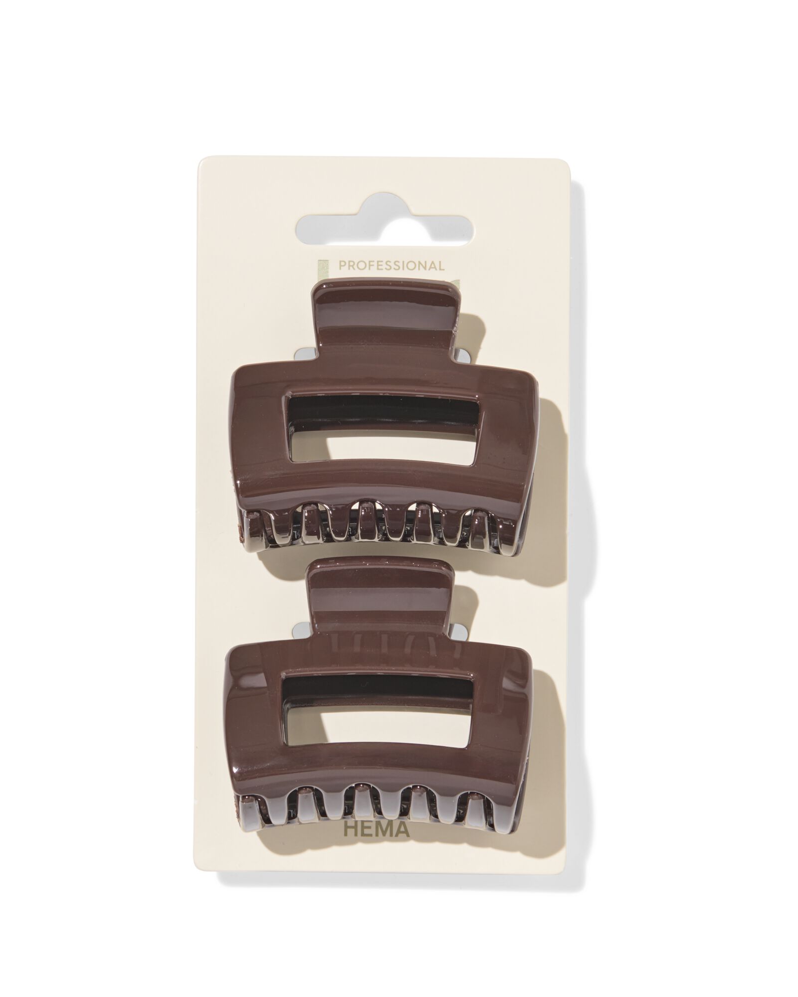 haarklem 5cm vierkant bruin - 2 stuks - 11800220 - HEMA