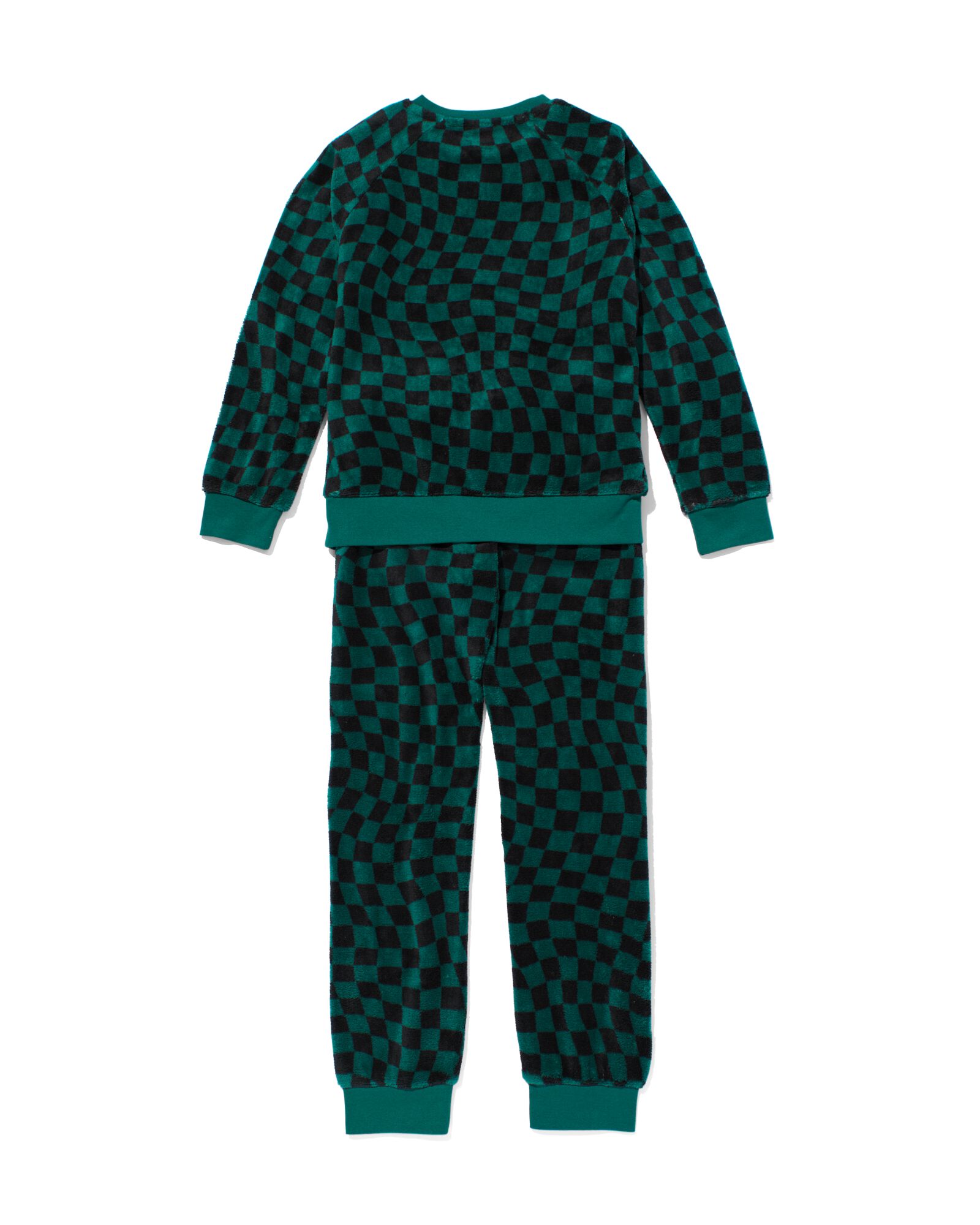 pyjama &agrave; carreaux en polaire pour enfant vert - 23030840GREEN - HEMA