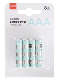 8er-Pack AAA-Batterien, Alkaline, Extra Power - 41290259 - HEMA