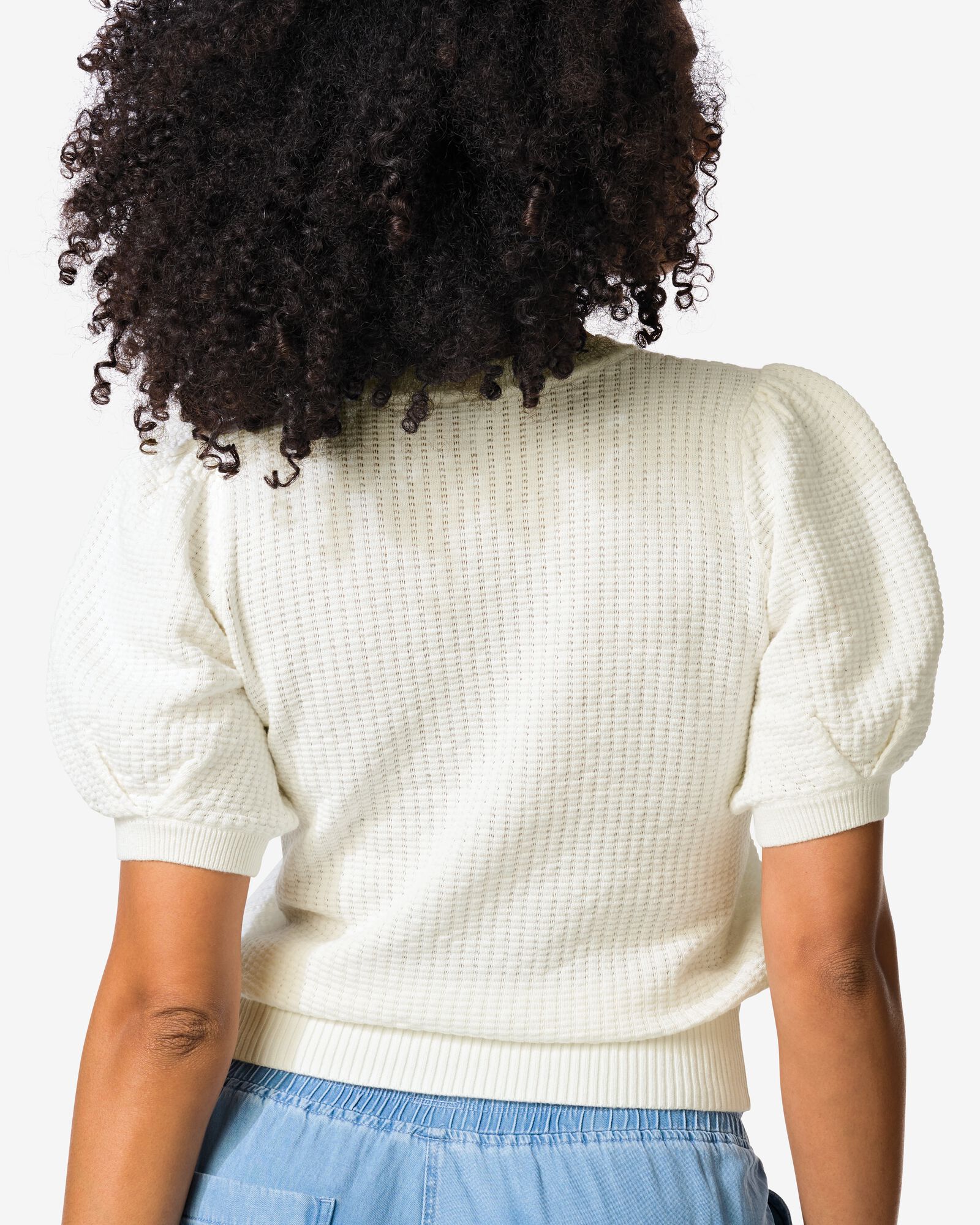 damestrui Franka structuur wit wit - 36208160WHITE - HEMA