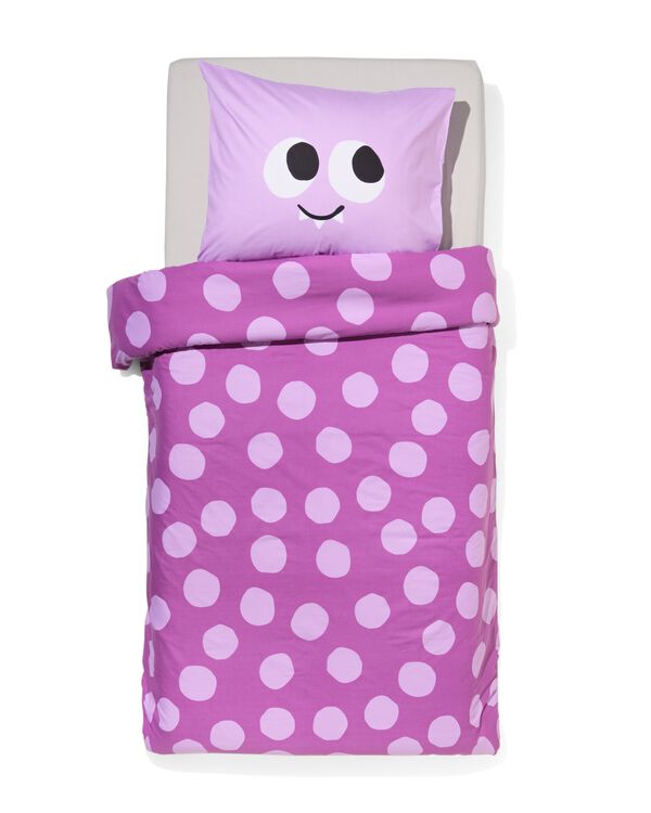 housse de couette enfant 140x200 coton doux monstre violet - 5760097 - HEMA