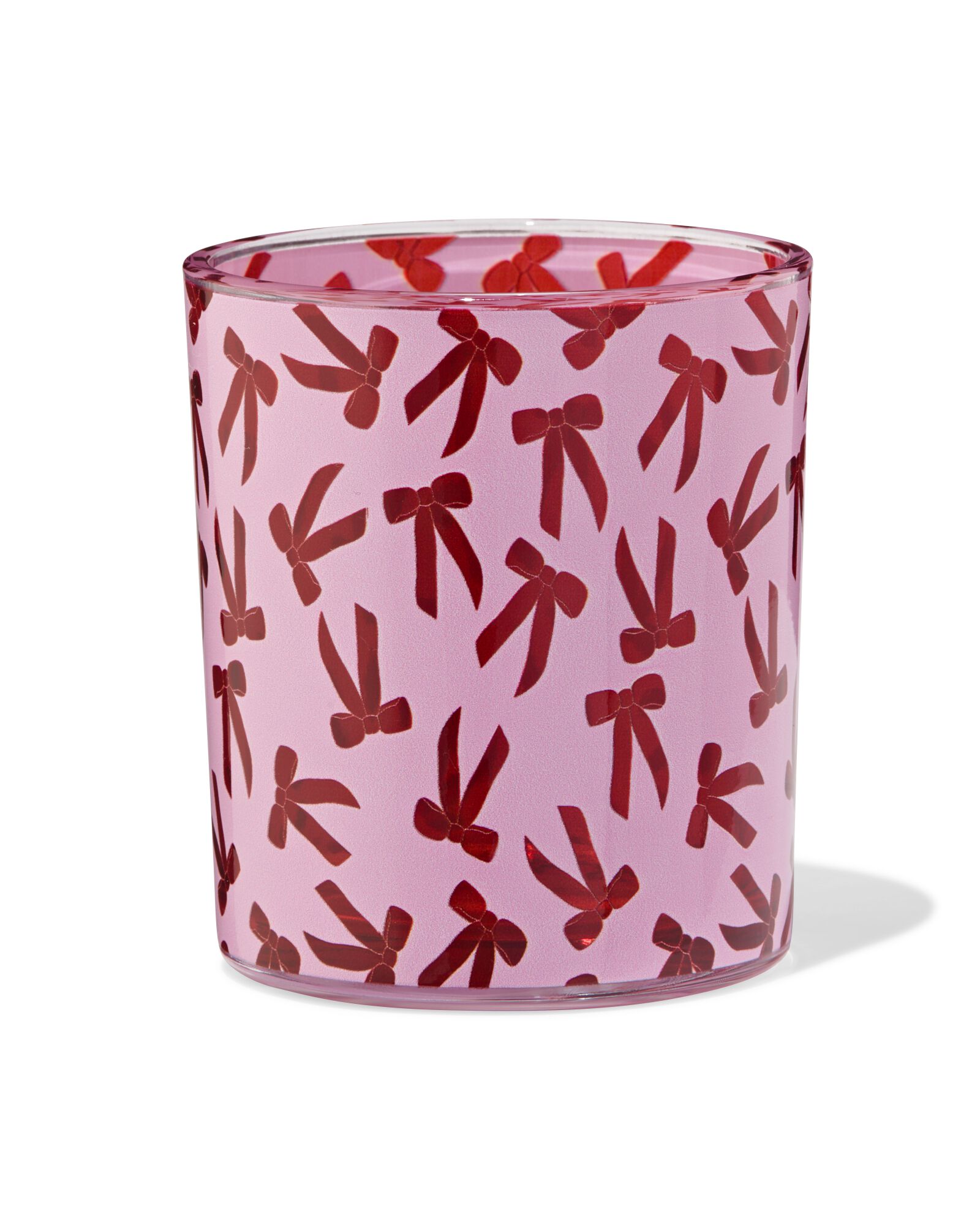 Teelichthalter, 7 &times; 8 cm, Glas, Schleifen - 25100321 - HEMA