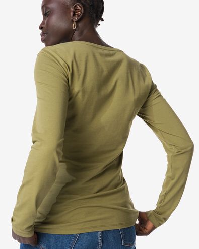 Damen-T-Shirt, figurbetonter Schnitt, Rundhals  olivgr&uuml;n olivgr&uuml;n - 36304330OLIVE - HEMA