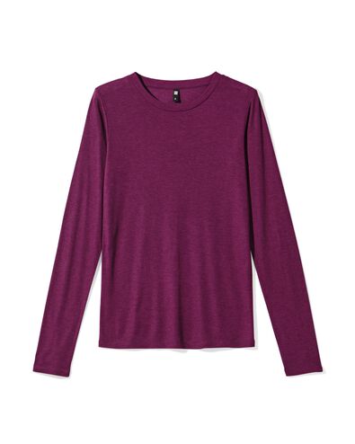 t-shirt femme Lora côtelé violet foncé violet foncé - 36204570DARKPURPLE - HEMA