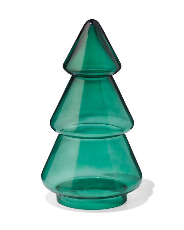 sapin de No&euml;l 14,7x25x14,7cm verre vert - 25100350 - HEMA