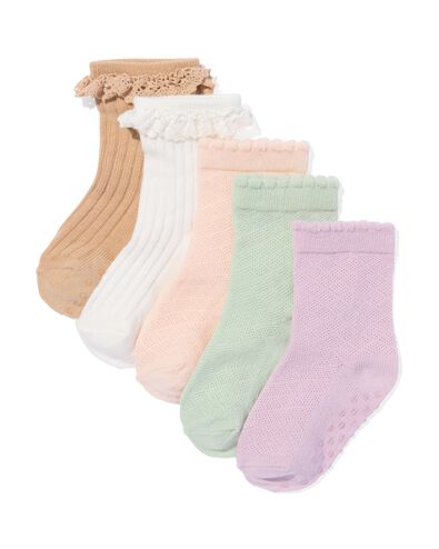 5 paires de chaussettes bébé avec du coton blanc blanc - 4740065WHITE - HEMA