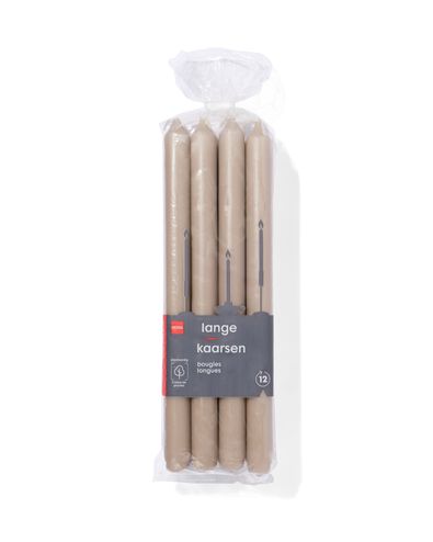 lange huishoudkaarsen &Oslash;2.2x29 - 12 stuks naturel 2,2 x 29 - 13503005 - HEMA