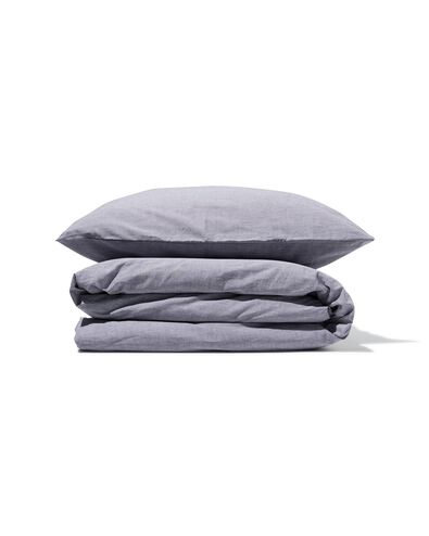 dekbedovertrek chambray 140x200/220 lichtgrijs - 5790227 - HEMA