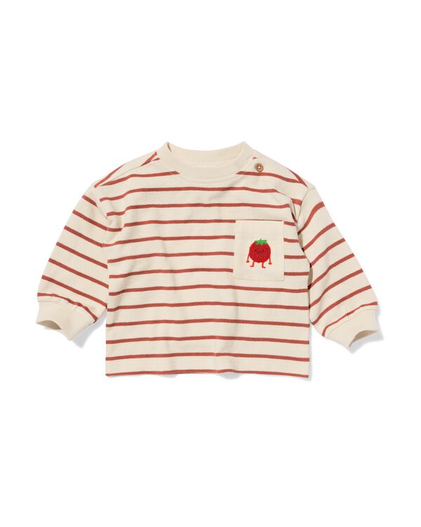 baby T-shirt jersey strepen bruin bruin - 33183070BROWN - HEMA