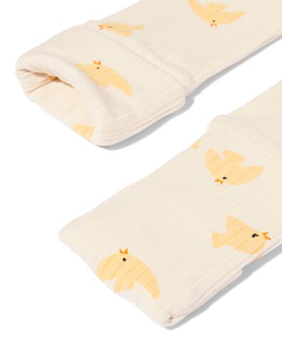legging &eacute;volutif pour nouveau-n&eacute; en bambou c&ocirc;tel&eacute; oiseaux &eacute;cru &eacute;cru - 33413120ECRU - HEMA