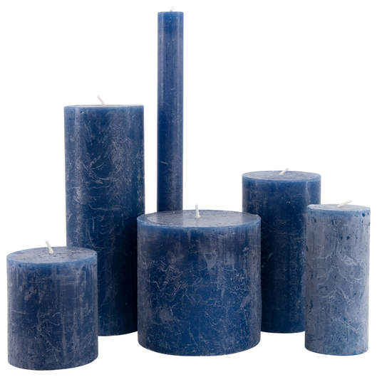 rustikale Kerze, 5 x 11 cm blau 5 x 11 - 13501945 - HEMA