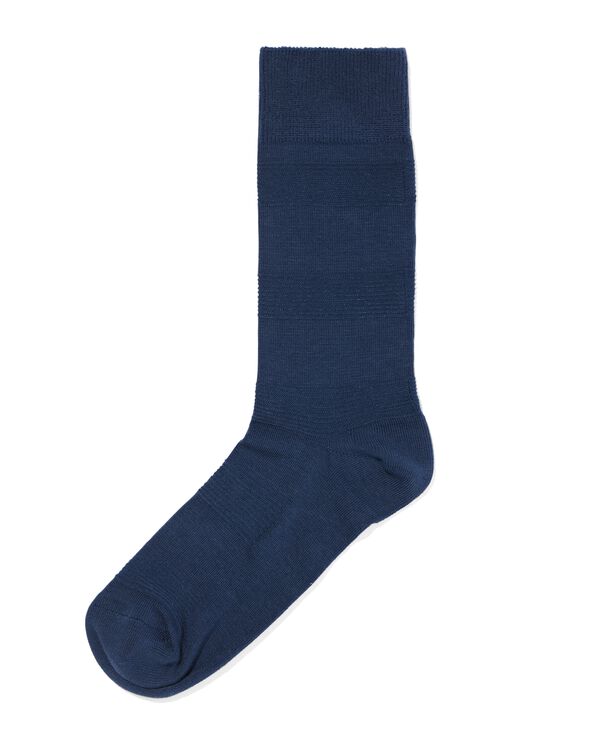 chaussettes homme 1 paire rayure 3D bleu fonc&eacute; bleu fonc&eacute; - 4104785DARKBLUE - HEMA