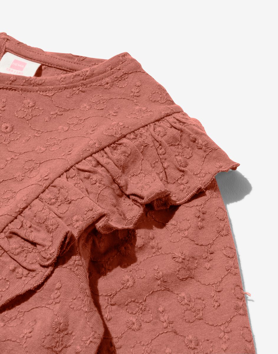 Kinder-Kleid mit Stickerei roze - 1000029686 - HEMA