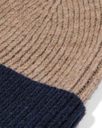 herenbeanie zand-blauw - 16500027 - HEMA