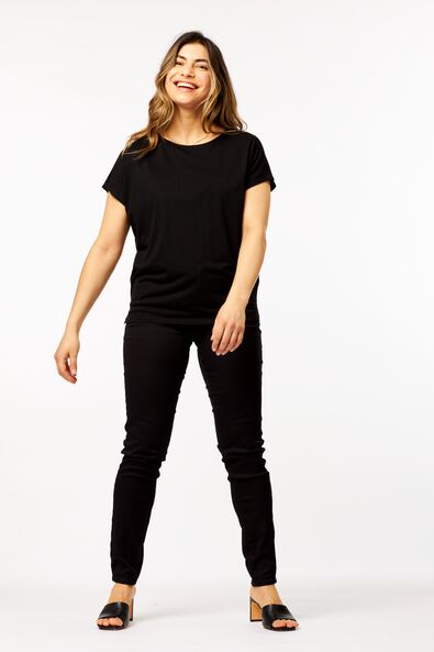 Damen-T-Shirt schwarz M - 36240352 - HEMA