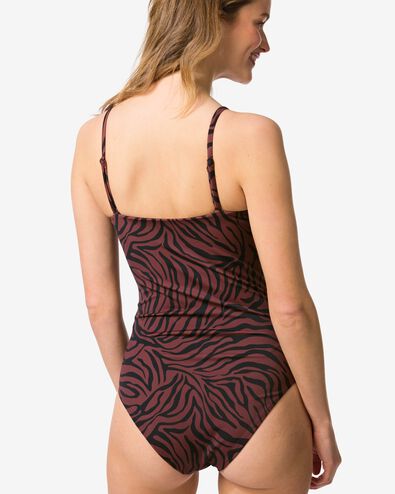 maillot de bain femme Nina z&egrave;bre chocolat chocolat - 22360610CHOCOLATEBROWN - HEMA