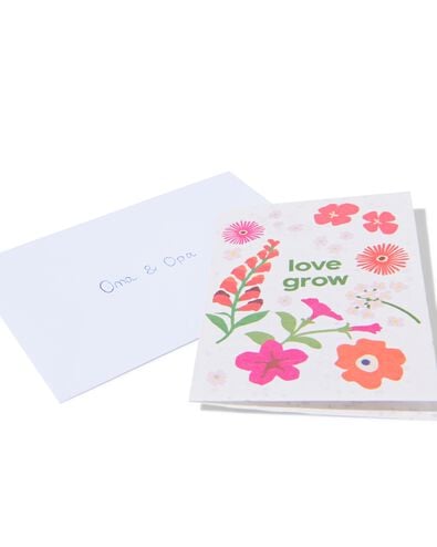 wenskaart 'love grow' met zaadjes - 41800634 - HEMA