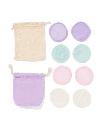 herbruikbare wattenschijfjes met was- en bewaarzakje &Oslash;8cm - 8 stuks - 11500015 - HEMA