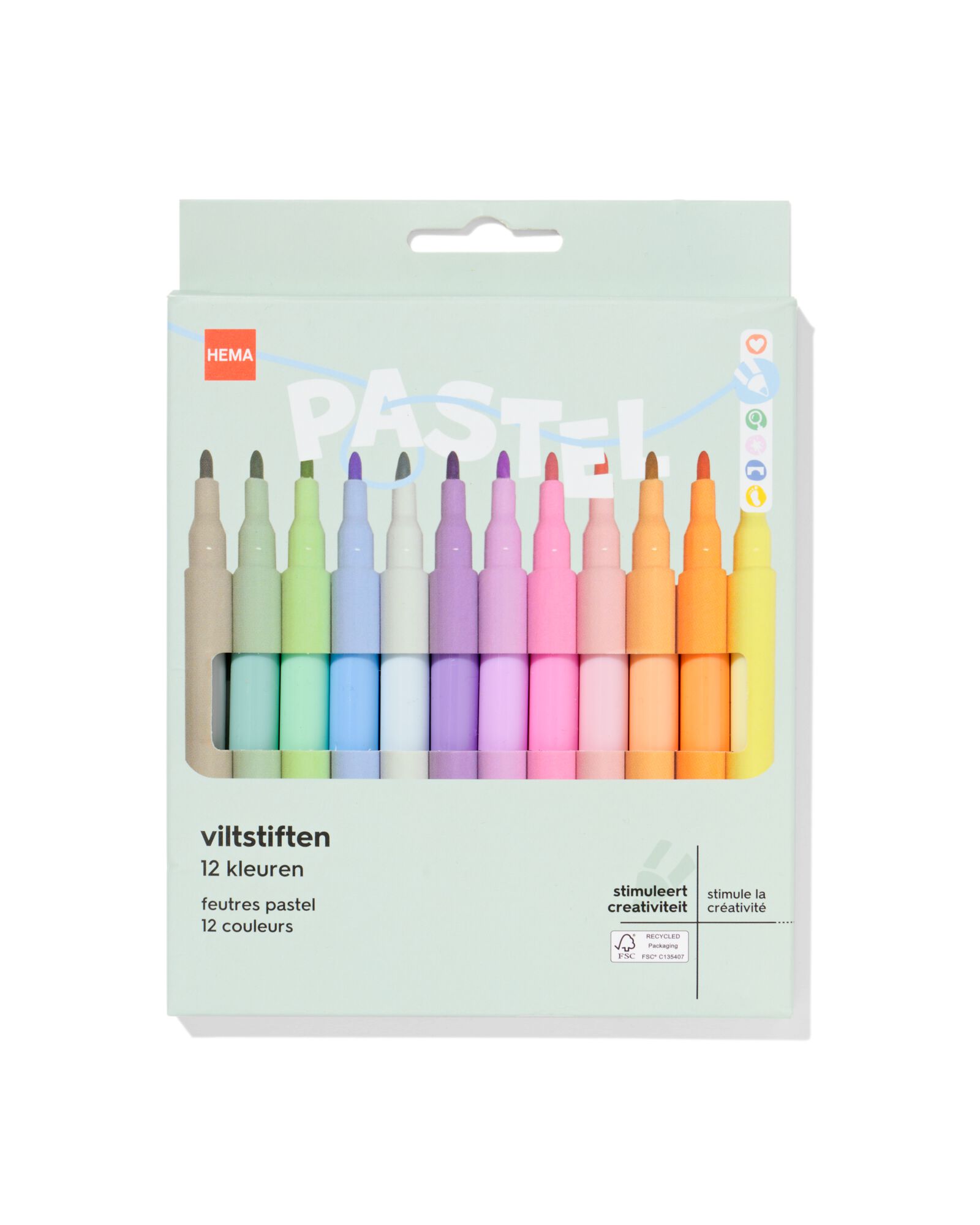 pastelstiften - 12 stuks - 15900217 - HEMA