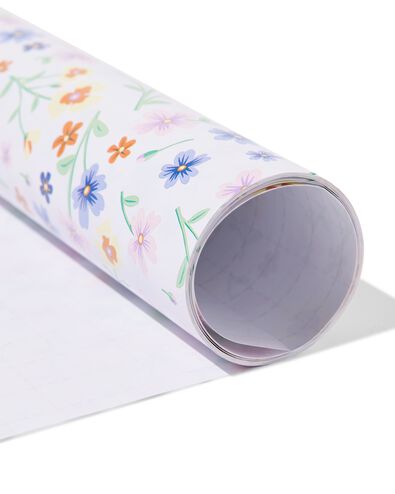 papier cadeau 70 x 200 cm extra r&eacute;sistant fleurs - 14710273 - HEMA